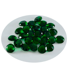 Riyogems 1PC Green Emerald CZ Faceted 4x4 mm Round Shape amazing Quality Gem