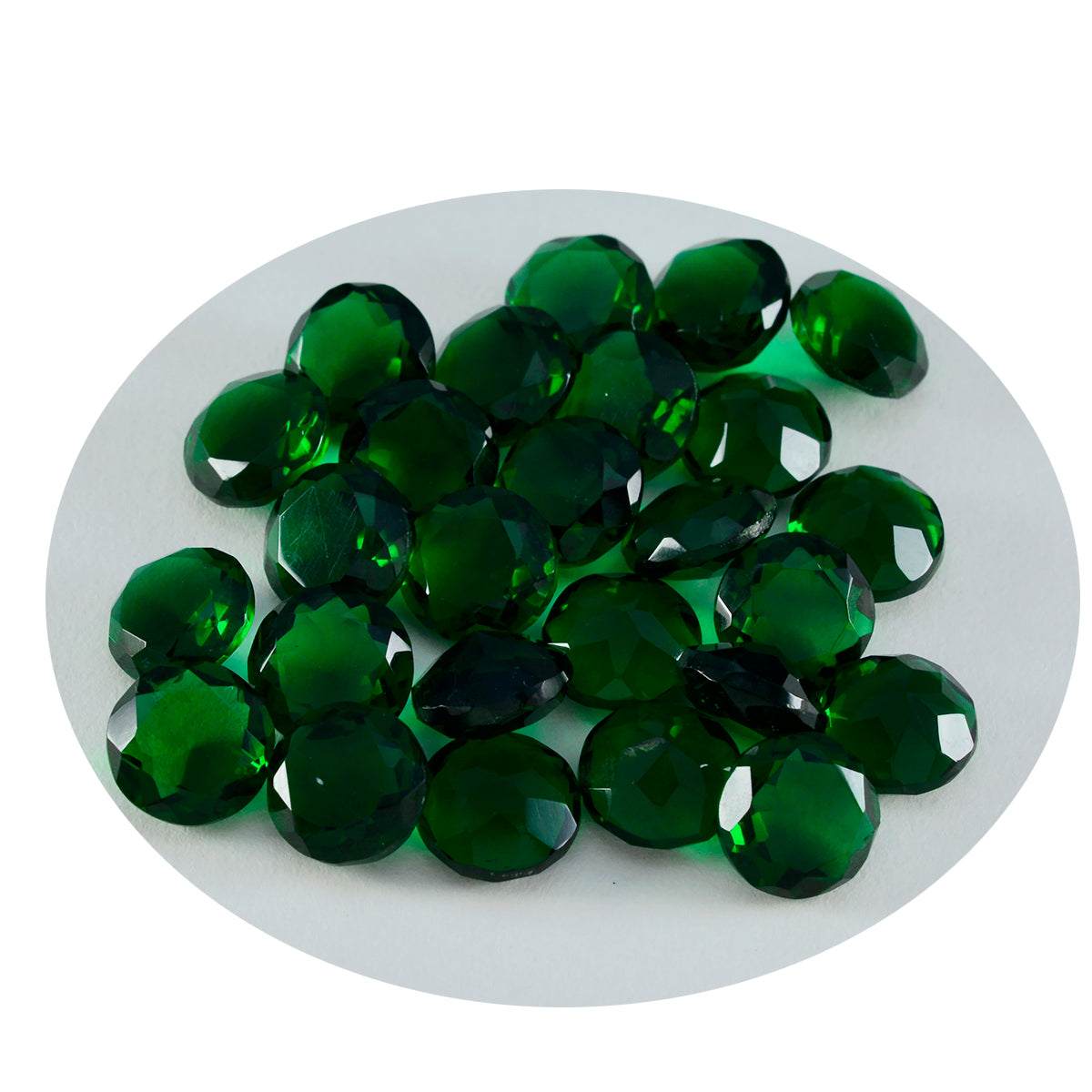riyogems 1 st grön smaragd cz fasetterad 5x5 mm rund form söta kvalitetsädelstenar