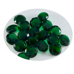 Riyogems 1 Stück grüner Smaragd, CZ, facettiert, 7 x 7 mm, runde Form, Edelstein in AA-Qualität