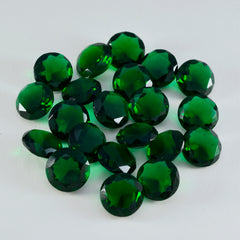riyogems 1 st grön smaragd cz fasetterad 8x8 mm rund form aaa kvalitet lös pärla