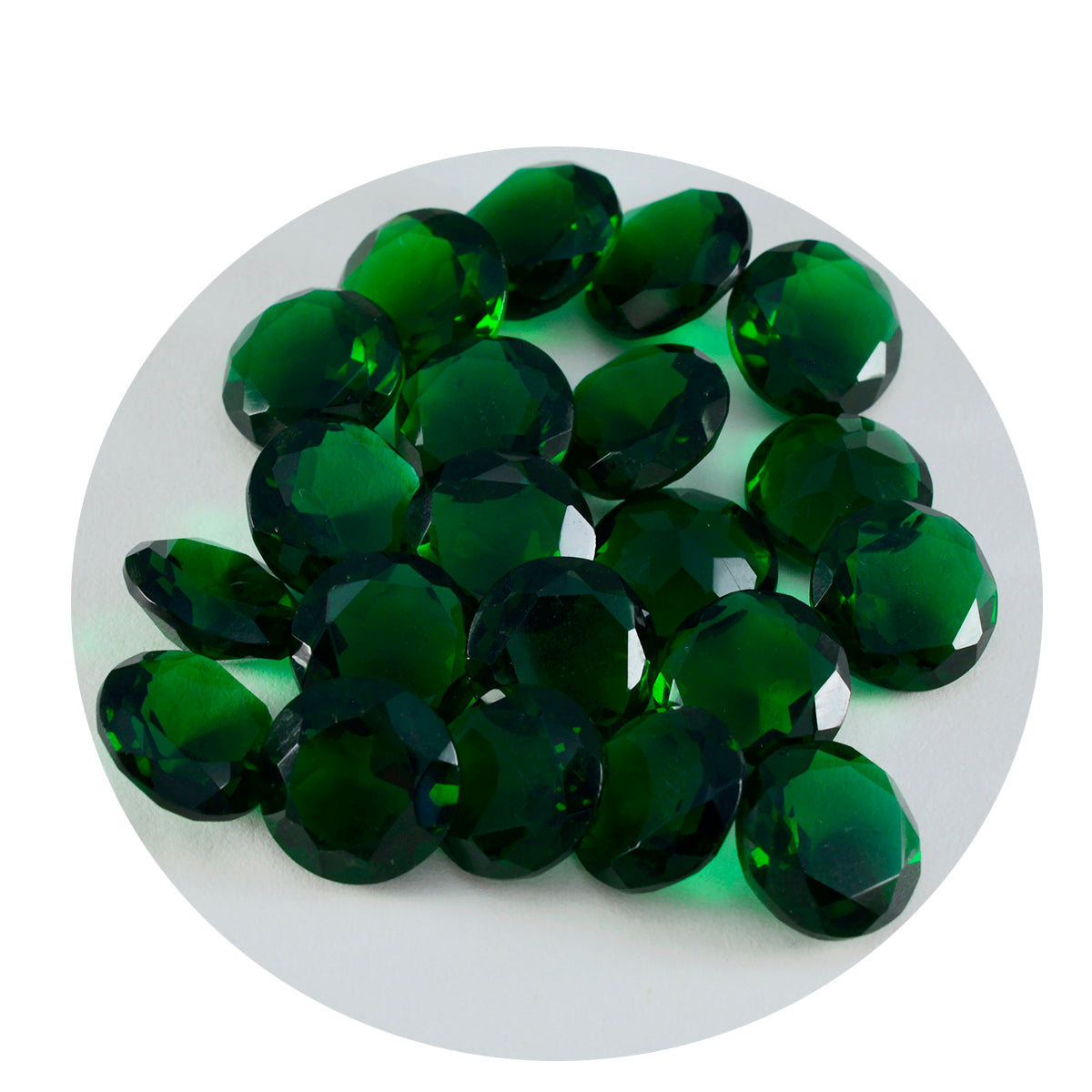 Riyogems 1PC Green Emerald CZ Faceted 9x9 mm Round Shape A+ Quality Loose Gems