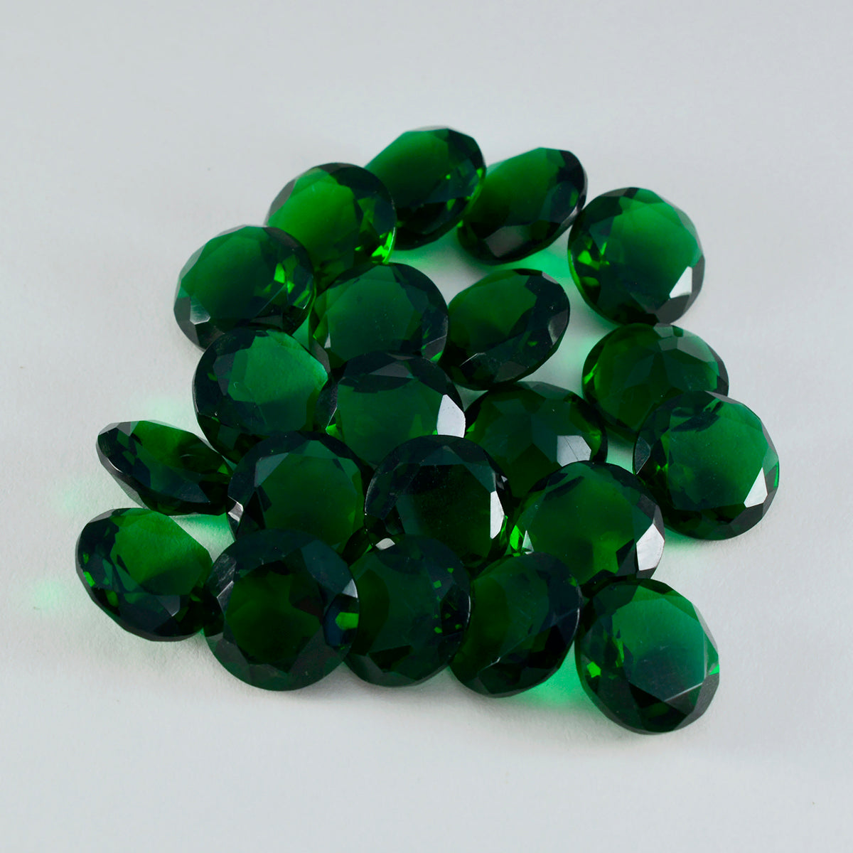 Riyogems 1PC Green Emerald CZ Faceted 9x9 mm Round Shape A+ Quality Loose Gems