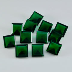 Riyogems 1 pièce émeraude verte cz à facettes 11x11mm forme carrée belle qualité gemme en vrac