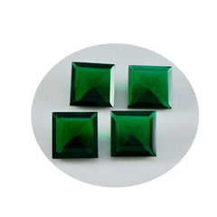 riyogems 1 st grön smaragd cz fasetterad 15x15 mm fyrkantig form underbar kvalitetspärla