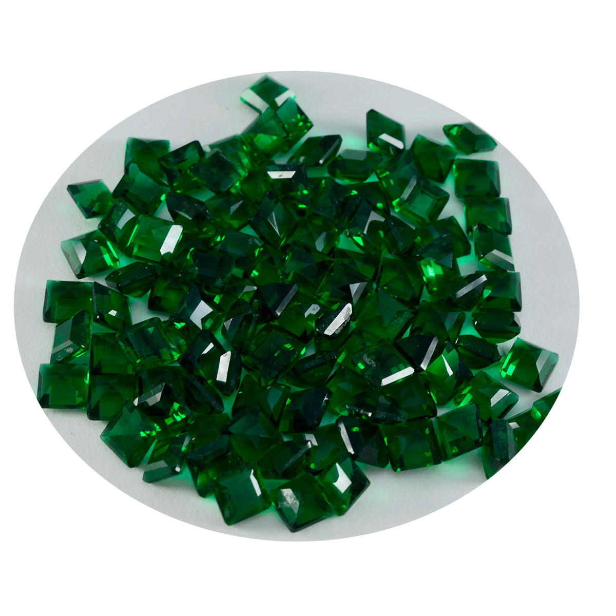 Riyogems 1PC Green Emerald CZ Faceted 4x4 mm Square Shape handsome Quality Loose Gems