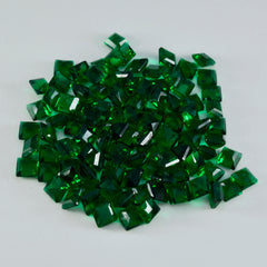 Riyogems 1 Stück grüner Smaragd, CZ, facettiert, 4 x 4 mm, quadratische Form, hübsche, hochwertige, lose Edelsteine