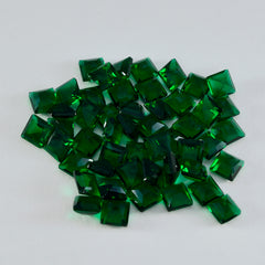 riyogems 1pc グリーン エメラルド CZ ファセット 6x6 mm 正方形の形の見栄えの良い品質のルース宝石