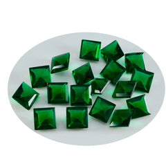Riyogems 1PC Green Emerald CZ Faceted 7x7 mm Square Shape excellent Quality Gem