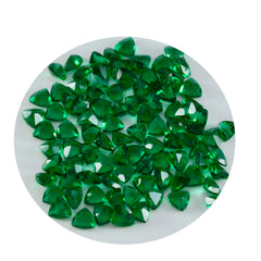 Riyogems 1PC Green Emerald CZ Faceted 4x4 mm Trillion Shape sweet Quality Gems