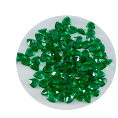 Riyogems 1PC Green Emerald CZ Faceted 5x5 mm Trillion Shape superb Quality Stone