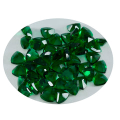 Riyogems 1 Stück grüner Smaragd, CZ, facettiert, 7 x 7 mm, Billionenform, Schönheitsqualität, loser Edelstein
