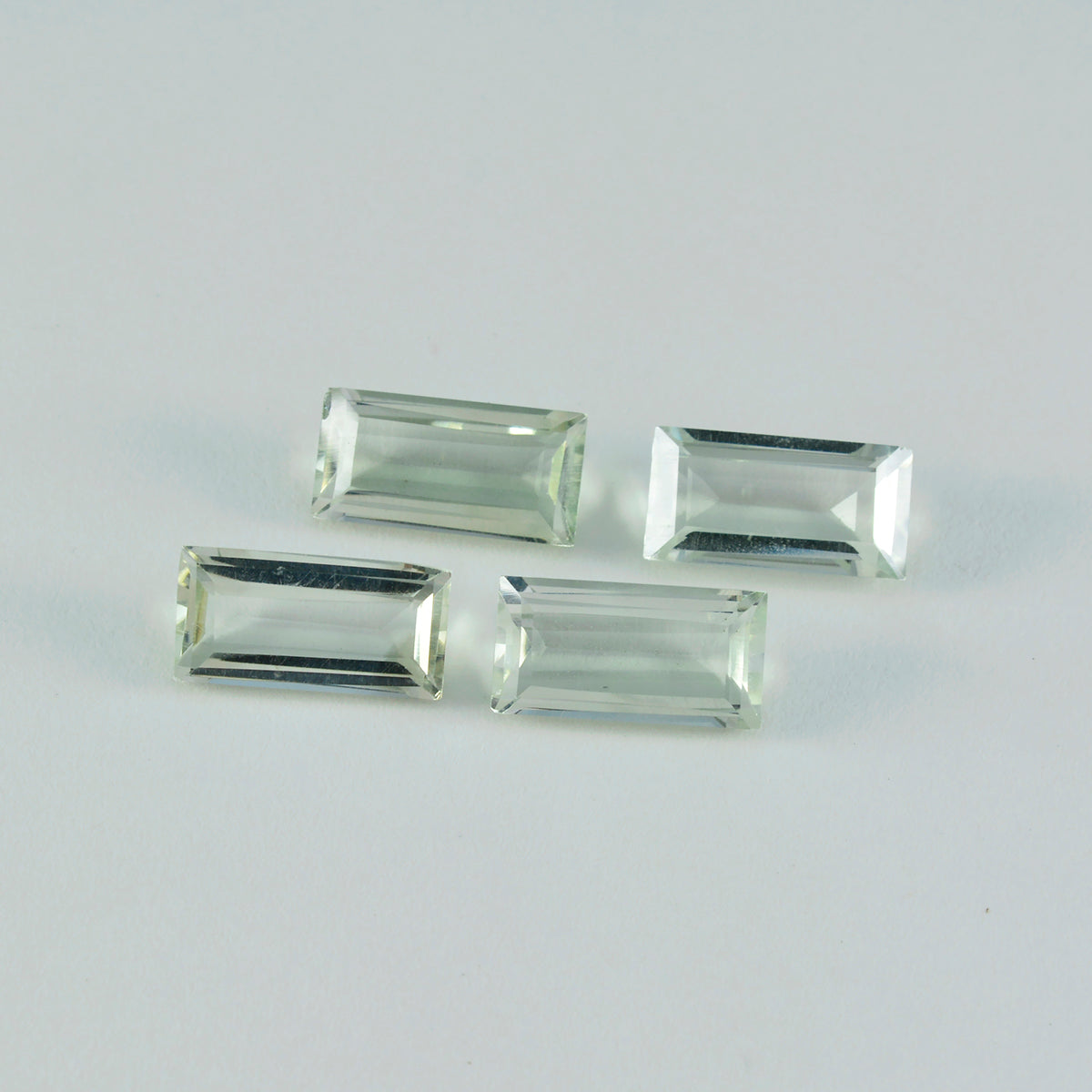 Riyogems 1PC Green Amethyst Faceted 5x10 mm Baguett Shape beautiful Quality Loose Gemstone