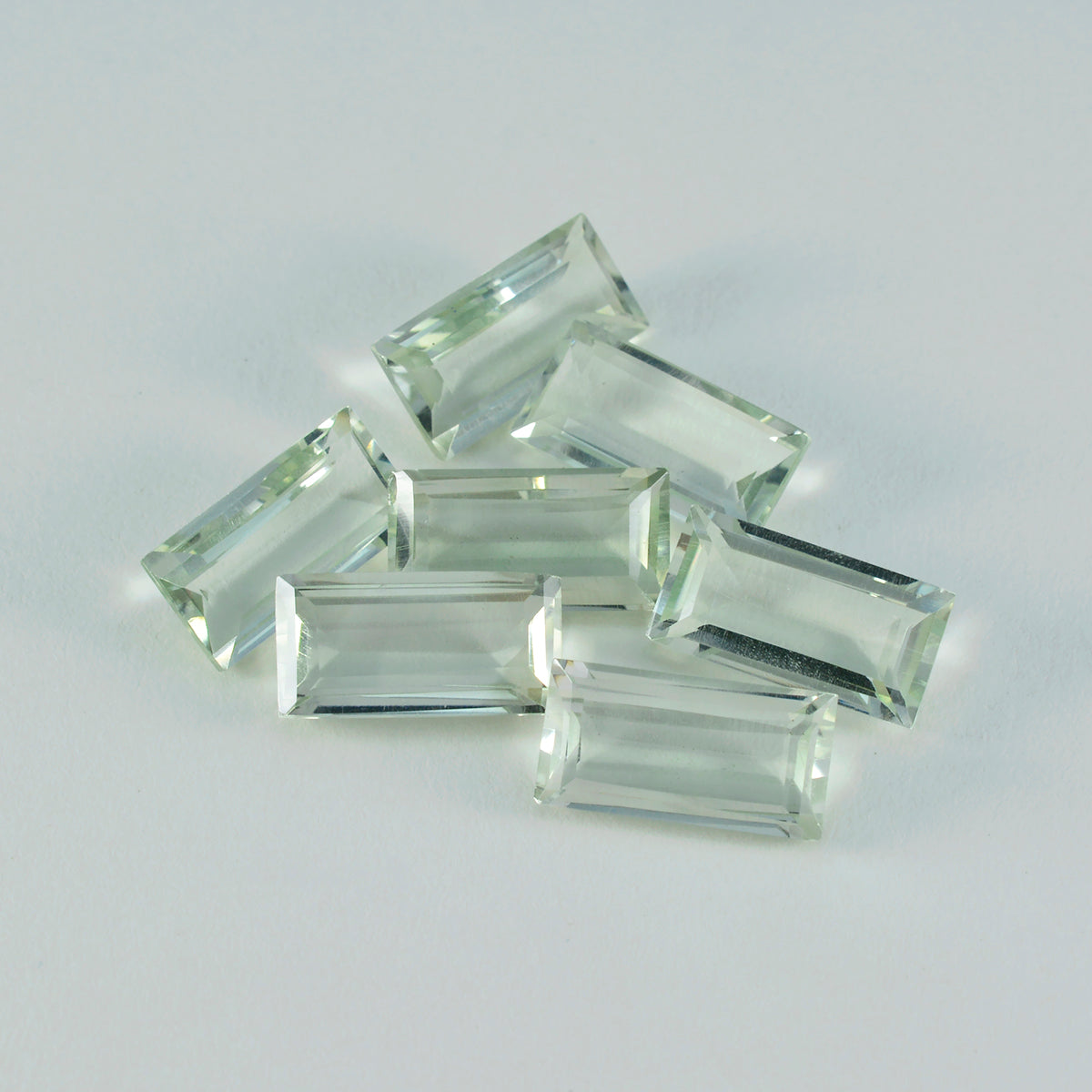 riyogems 1pc green amethyst faceted 8x16 mm baguett shape handsome quality stone