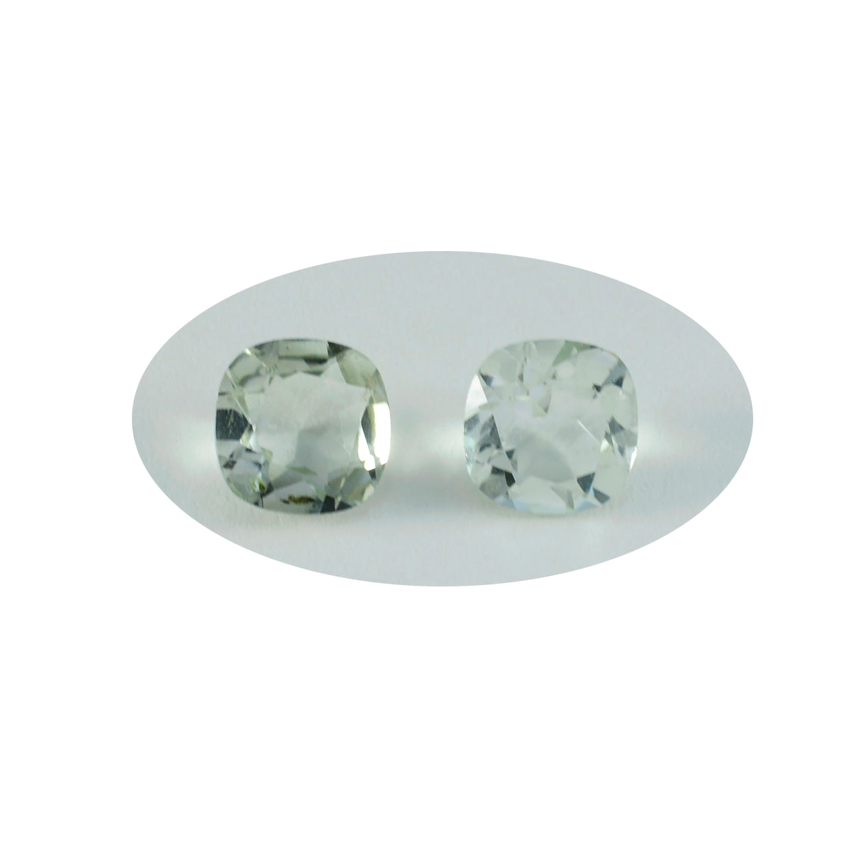 Riyogems 1PC Green Amethyst Faceted 8x8 mm Cushion Shape astonishing Quality Loose Gemstone