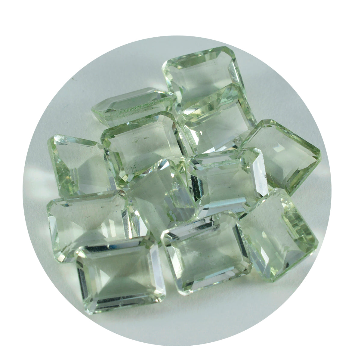 Riyogems 1PC Green Amethyst Faceted 10x14 mm Octagon Shape beauty Quality Gems