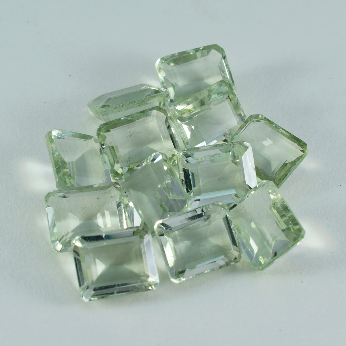 riyogems 1pc green amethyst faceted 10x14 mm octagon shape beauty quality gems