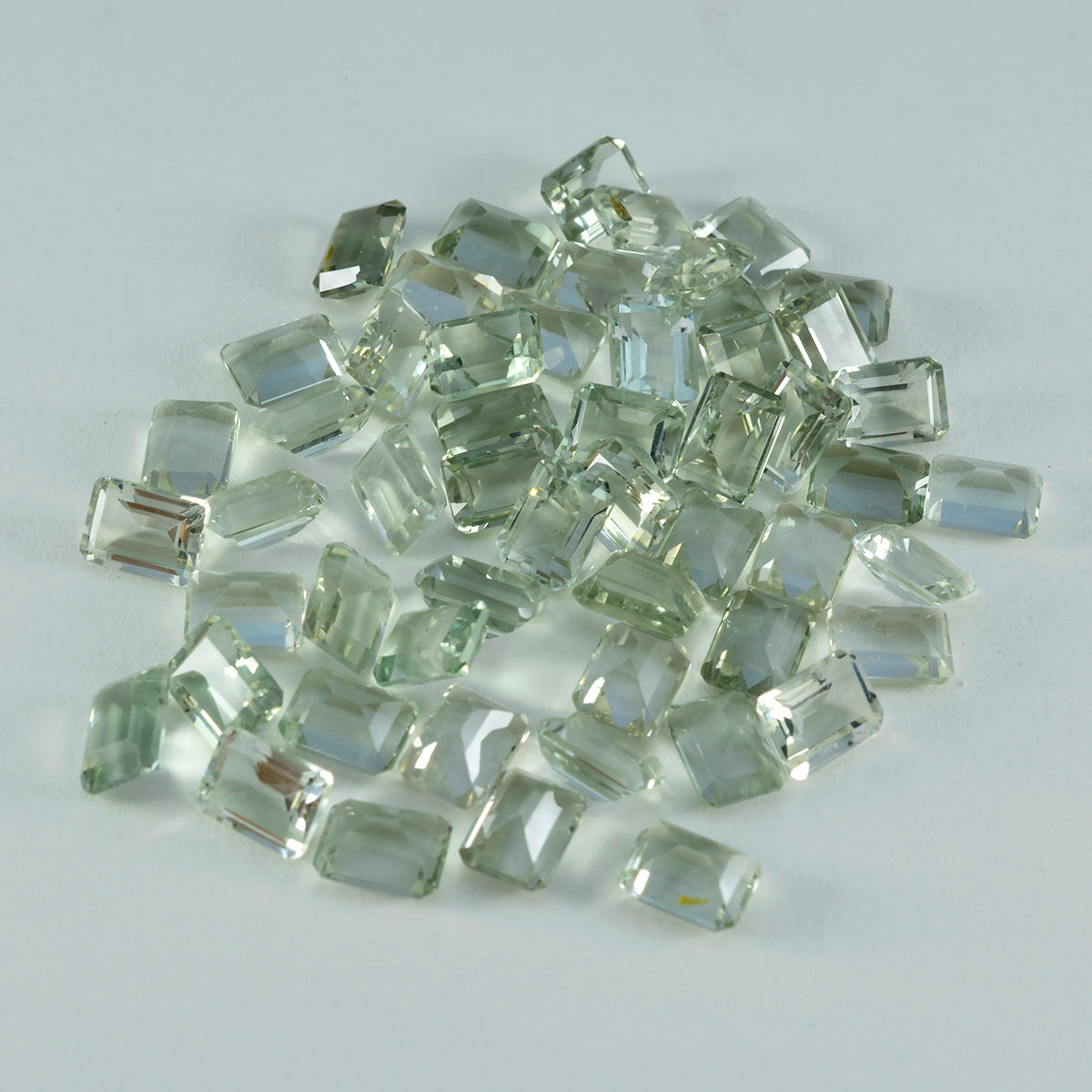 Riyogems 1 pièce d'améthyste verte à facettes 3x5mm en forme octogonale de belles pierres précieuses de qualité