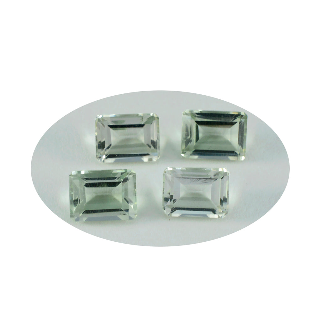 riyogems 1 шт., зеленый аметист, ограненный 5x7 мм, восьмиугольная форма, драгоценный камень фантастического качества