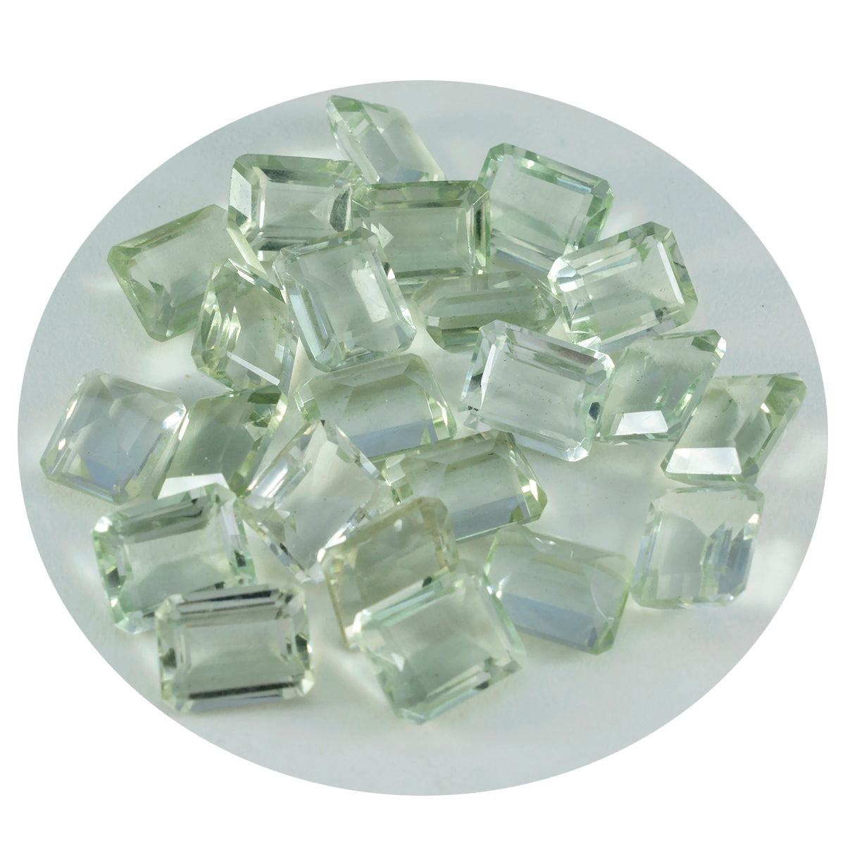 riyogems 1 шт. зеленый аметист ограненный 6x8 мм восьмиугольной формы, россыпной драгоценный камень потрясающего качества