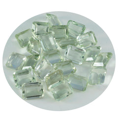 riyogems 1pc グリーン アメジスト ファセット 6x8 mm 八角形の驚くべき品質のルース宝石
