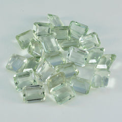 riyogems 1 st grön ametist fasetterad 6x8 mm oktagonform häpnadsväckande kvalitet lös pärla