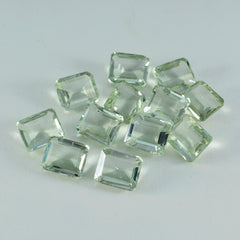 Riyogems 1pc améthyste verte à facettes 8x10mm forme octogonale pierre en vrac de qualité douce