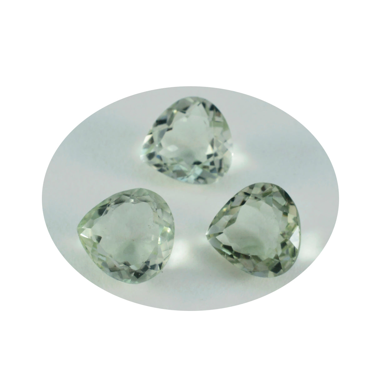 Riyogems 1PC Green Amethyst Faceted 12x12 mm Heart Shape Nice Quality Gemstone