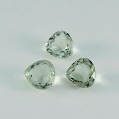 Riyogems 1PC Green Amethyst Faceted 12x12 mm Heart Shape Nice Quality Gemstone