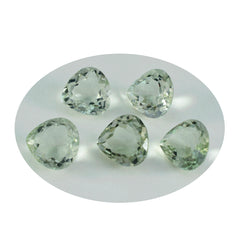 Riyogems 1 pièce d'améthyste verte à facettes 14x14mm en forme de cœur, pierres précieuses en vrac de qualité attrayante