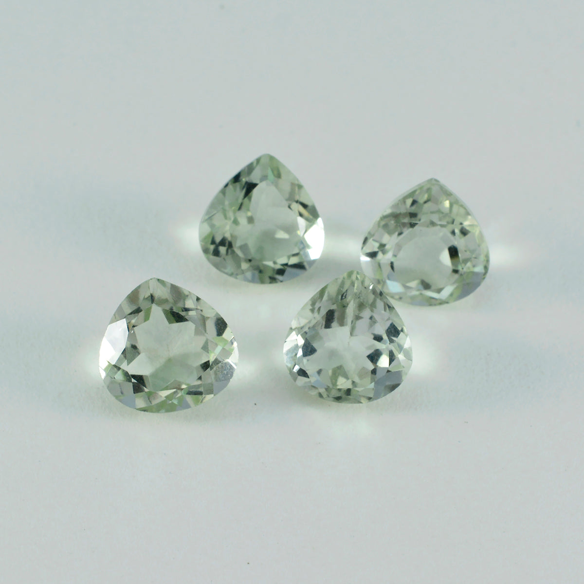 Riyogems 1PC Green Amethyst Faceted 7x7 mm Heart Shape AAA Quality Loose Stone