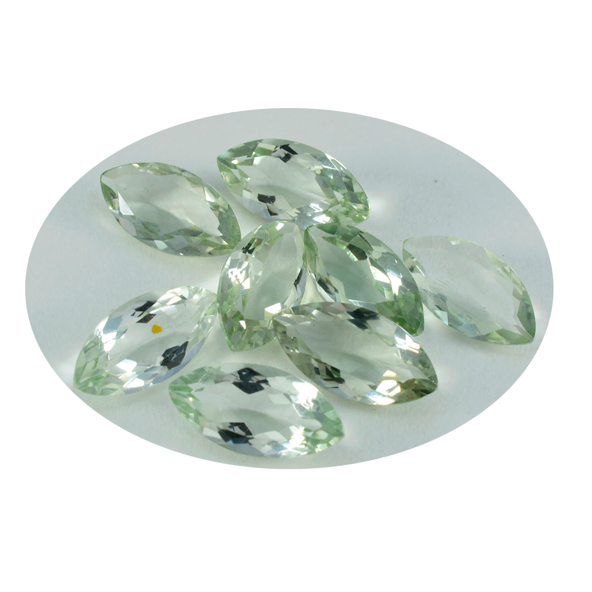 Riyogems 1pc améthyste verte facettée 7x14mm forme marquise qualité étonnante gemme en vrac