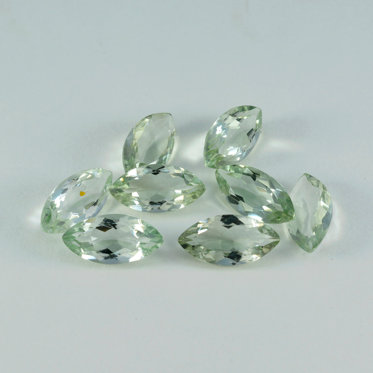 Riyogems, 1 pieza, amatista verde facetada, 9x18mm, forma de marquesa, piedra suelta de buena calidad