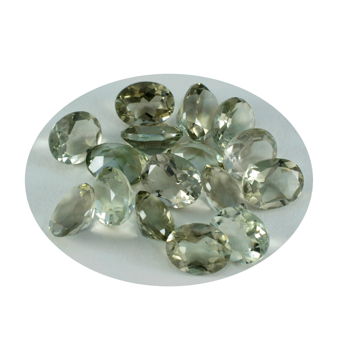 Riyogems 1PC Green Amethyst Faceted 4x6 mm Oval Shape wonderful Quality Stone