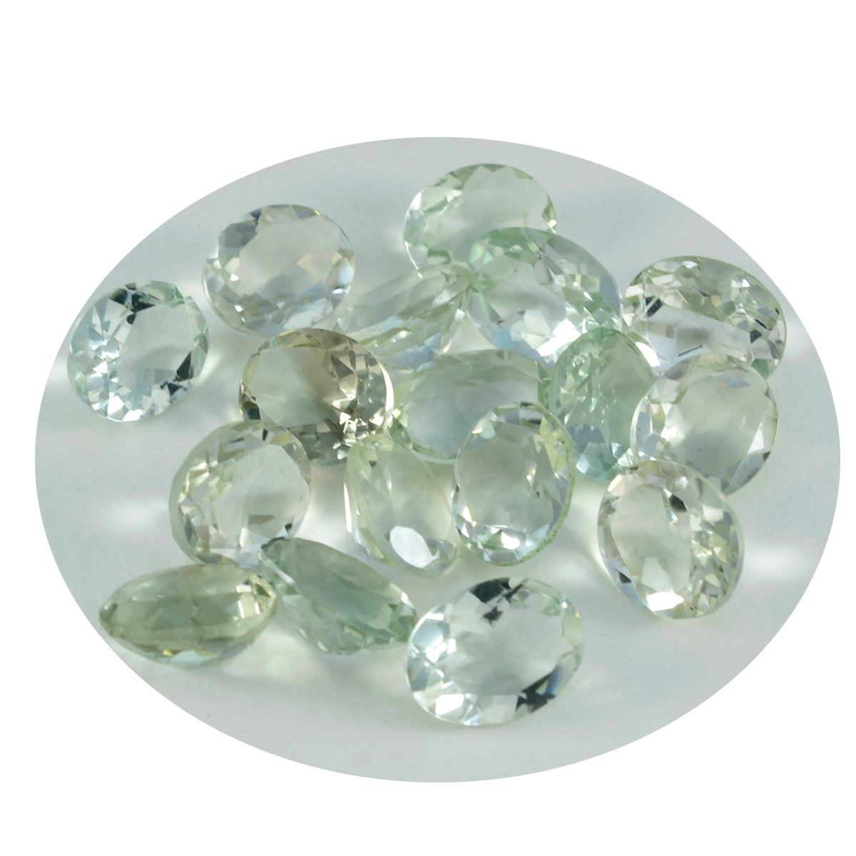 riyogems 1pc green amethyst faceted 6x8 mm oval shape superb quality loose gem