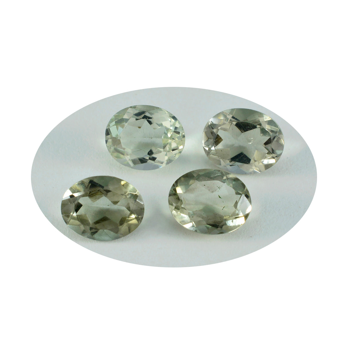 riyogems 1pc green amethyst faceted 7x9 mm oval shape awesome quality loose gems