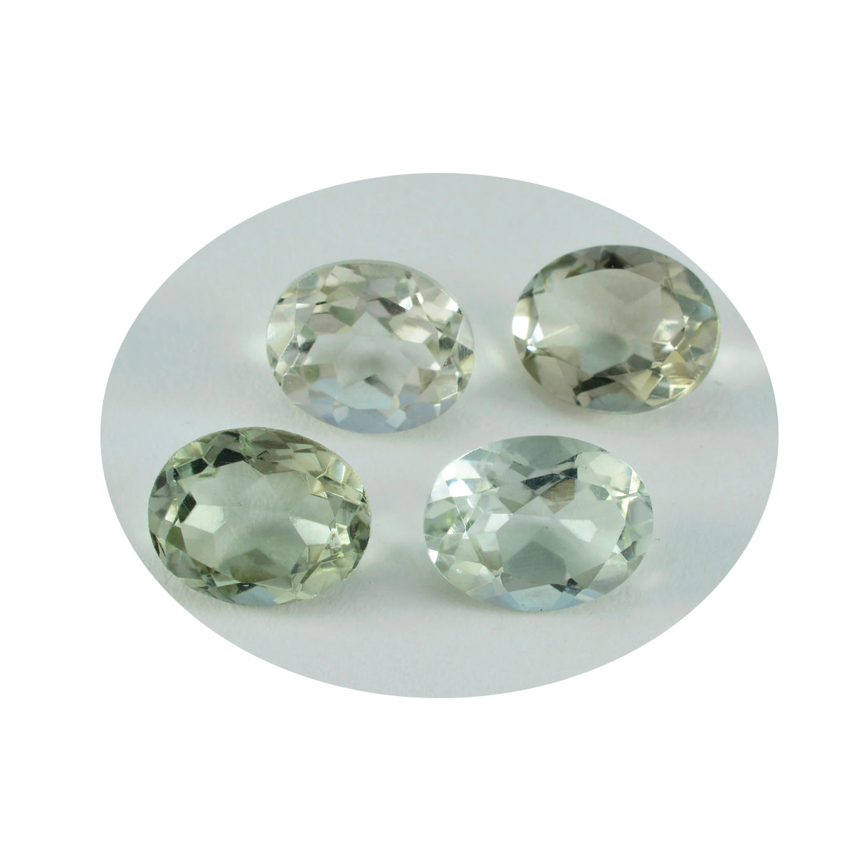 riyogems 1pc green amethyst faceted 8x10 mm oval shape beauty quality loose stone