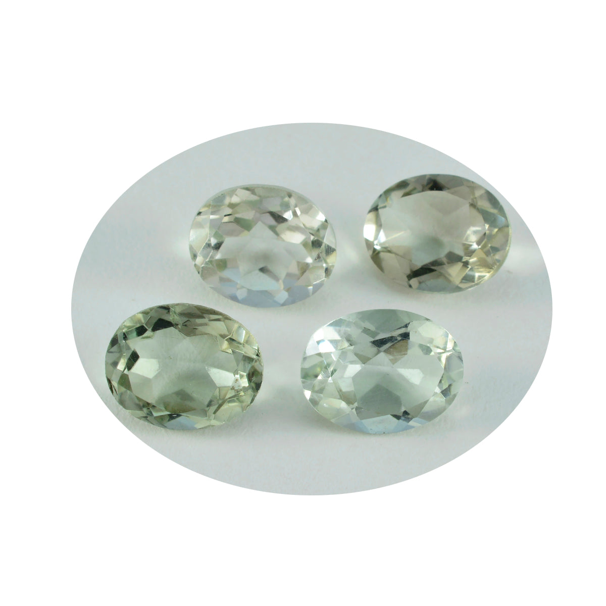 Riyogems 1PC Green Amethyst Faceted 8x10 mm Oval Shape beauty Quality Loose Stone
