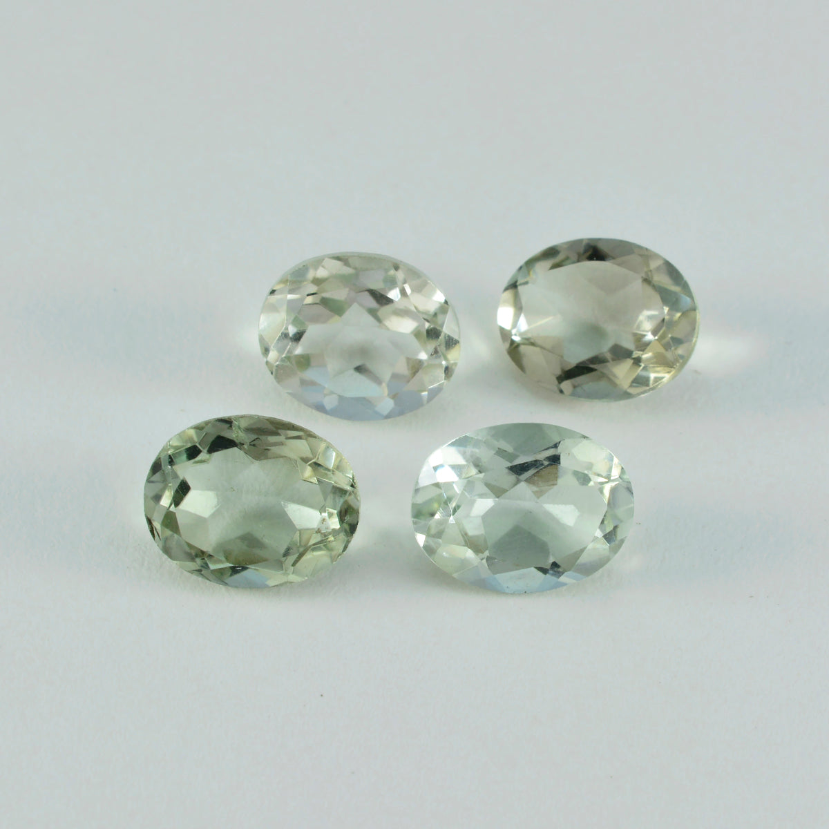 riyogems 1pc green amethyst faceted 8x10 mm oval shape beauty quality loose stone