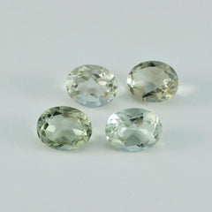 Riyogems 1PC Green Amethyst Faceted 8x10 mm Oval Shape beauty Quality Loose Stone