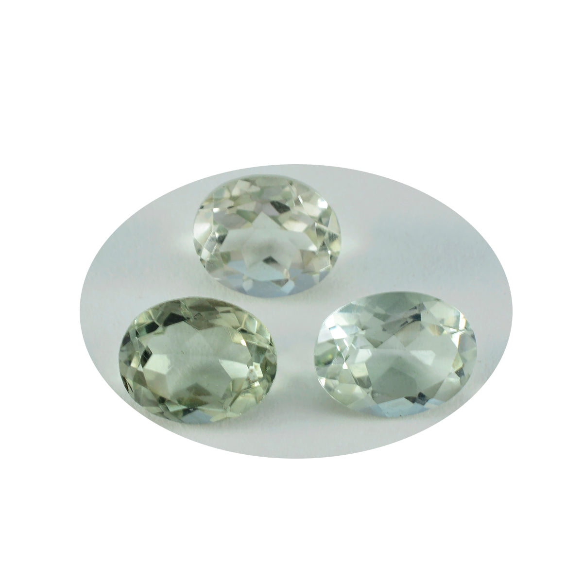Riyogems 1PC Green Amethyst Faceted 9x11 mm Oval Shape amazing Quality Loose Gemstone