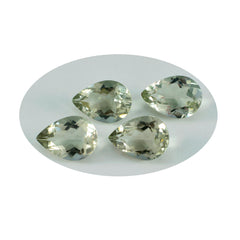 Riyogems 1PC Green Amethyst Faceted 12x16 mm Pear Shape attractive Quality Stone