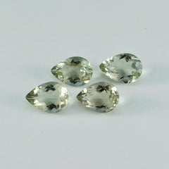 Riyogems 1PC Green Amethyst Faceted 12x16 mm Pear Shape attractive Quality Stone