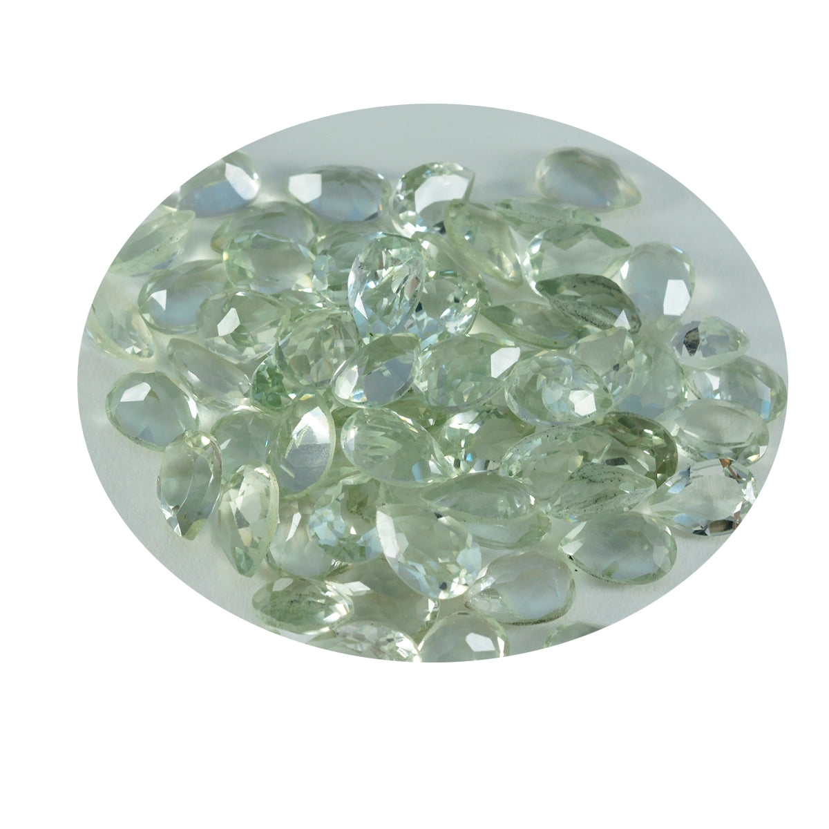 Riyogems 1 pieza de amatista verde facetada 5x7 mm forma de pera A+1 gemas sueltas de calidad