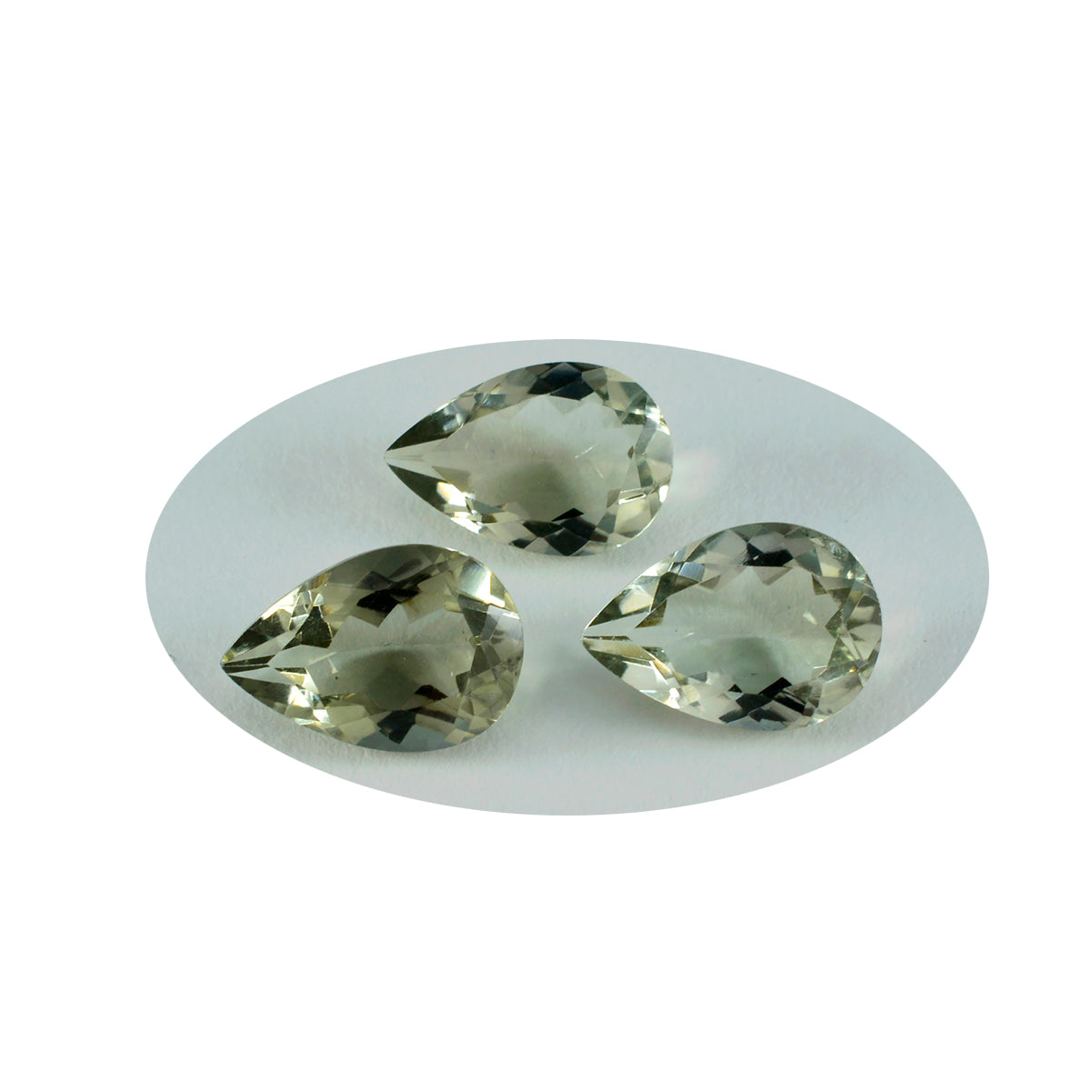 Riyogems 1pc améthyste verte à facettes 7x10mm forme de poire bonne qualité pierre précieuse en vrac