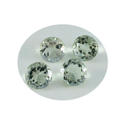 Riyogems 1PC Green Amethyst Faceted 10x10 mm Round Shape lovely Quality Stone