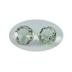 Riyogems 1PC Green Amethyst Faceted 11x11 mm Round Shape handsome Quality Gemstone