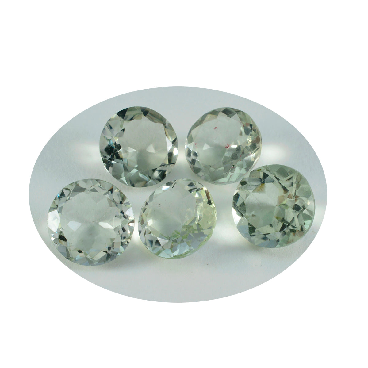 Riyogems 1PC Green Amethyst Faceted 14x14 mm Round Shape startling Quality Loose Stone