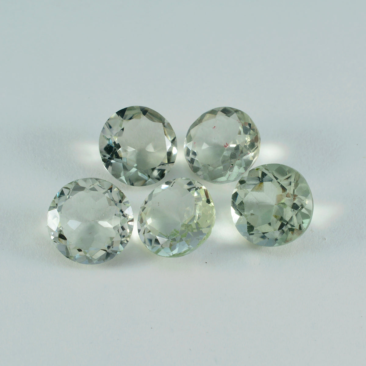 Riyogems 1PC Green Amethyst Faceted 14x14 mm Round Shape startling Quality Loose Stone