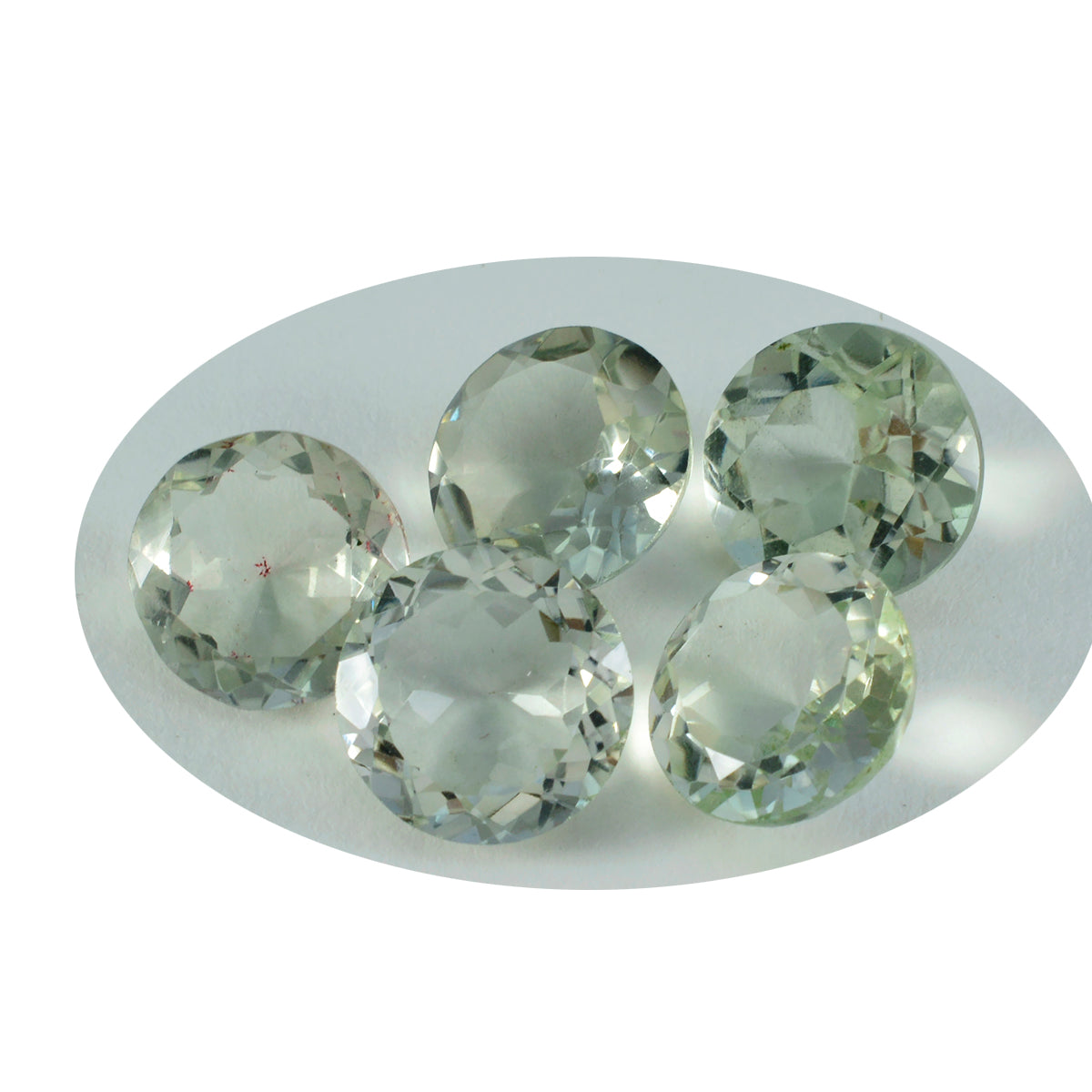 Riyogems 1PC Green Amethyst Faceted 15x15 mm Round Shape wonderful Quality Loose Gemstone