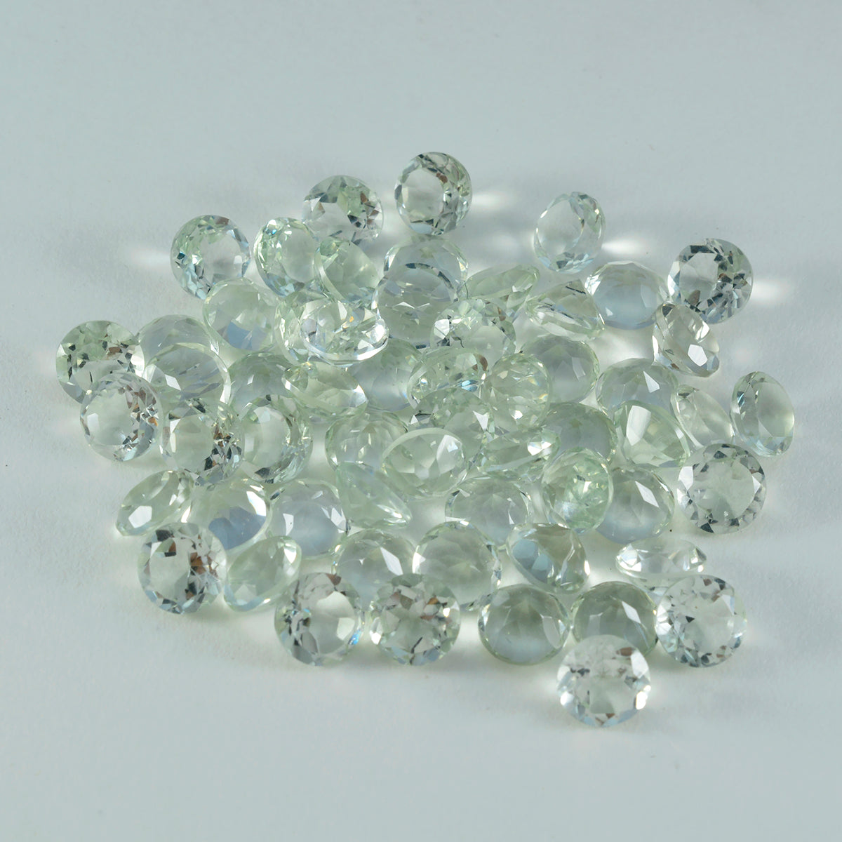 Riyogems 1PC Green Amethyst Faceted 3x3 mm Round Shape pretty Quality Gemstone